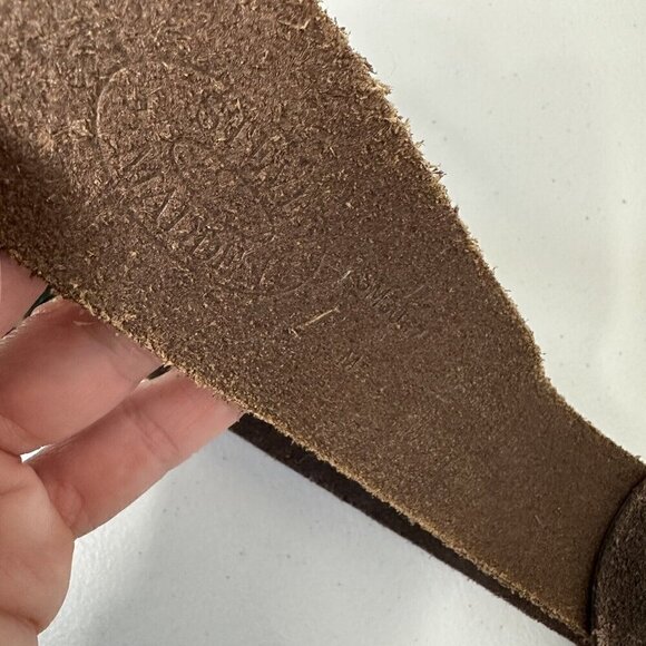 Steve‎ Madden Belt Brown Suede Leather Brass Buckle Rhinestone Size M - Picture 5 of 15
